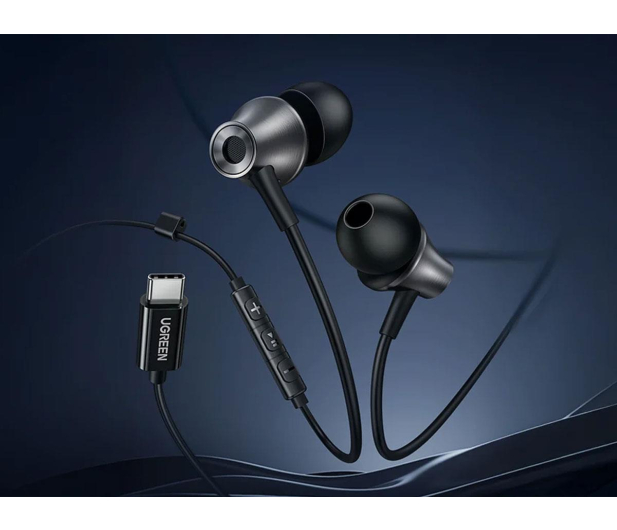UGREEN Przewodowe słuchawki dokanałowe EP105 USB-C 1.2m czarne - 1501556 - zdjęcie 3